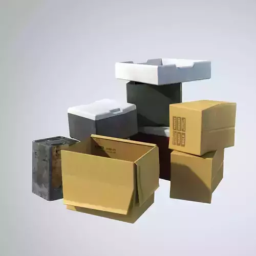 Stylized boxes 3D model