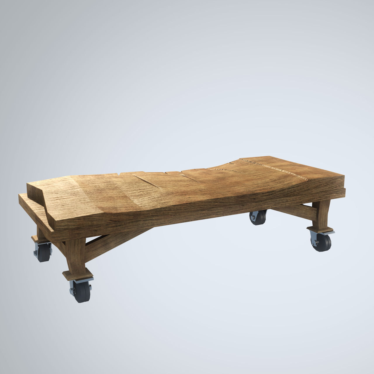 3 types of Stylized Wooden Table 3D model_1