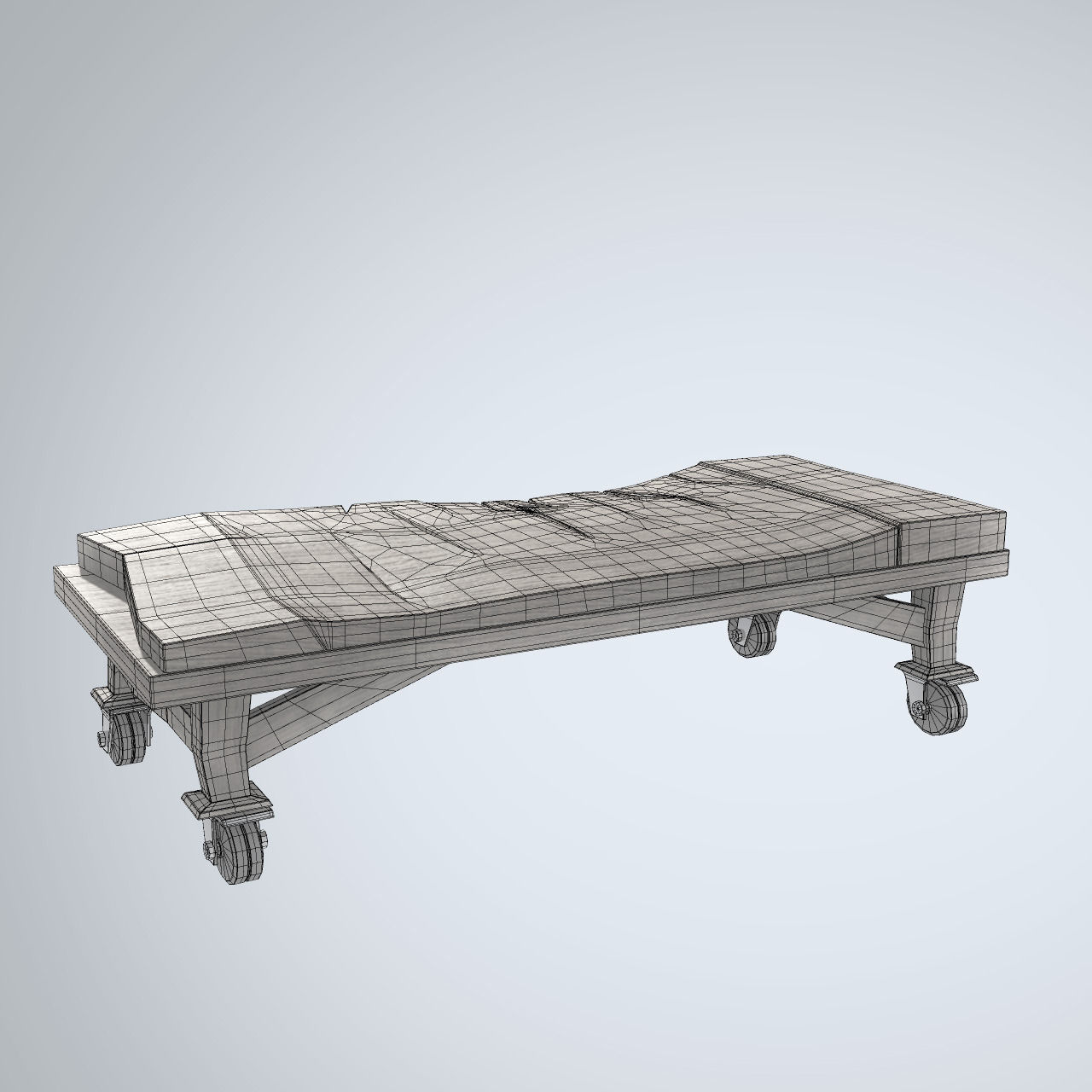 3 types of Stylized Wooden Table 3D model_8