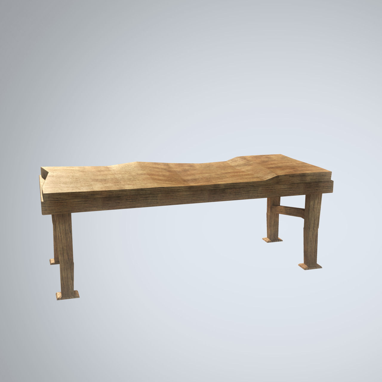 3 types of Stylized Wooden Table 3D model_6