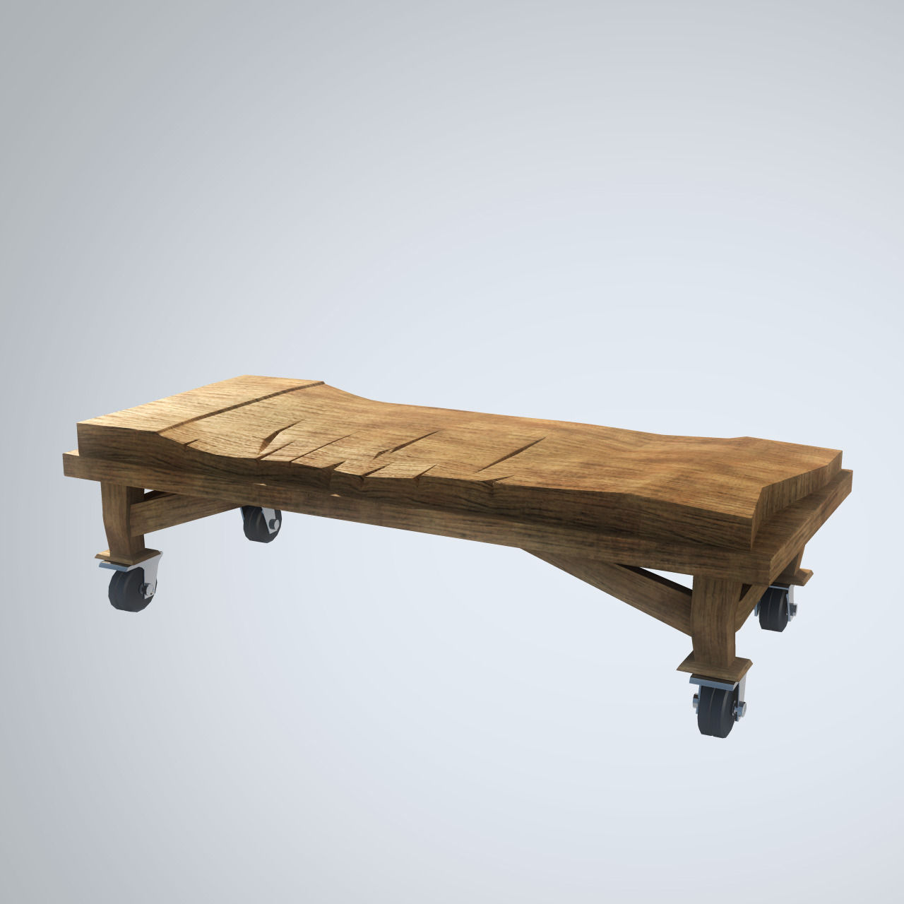 3 types of Stylized Wooden Table 3D model_2