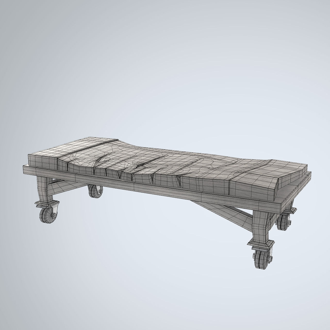 3 types of Stylized Wooden Table 3D model_7