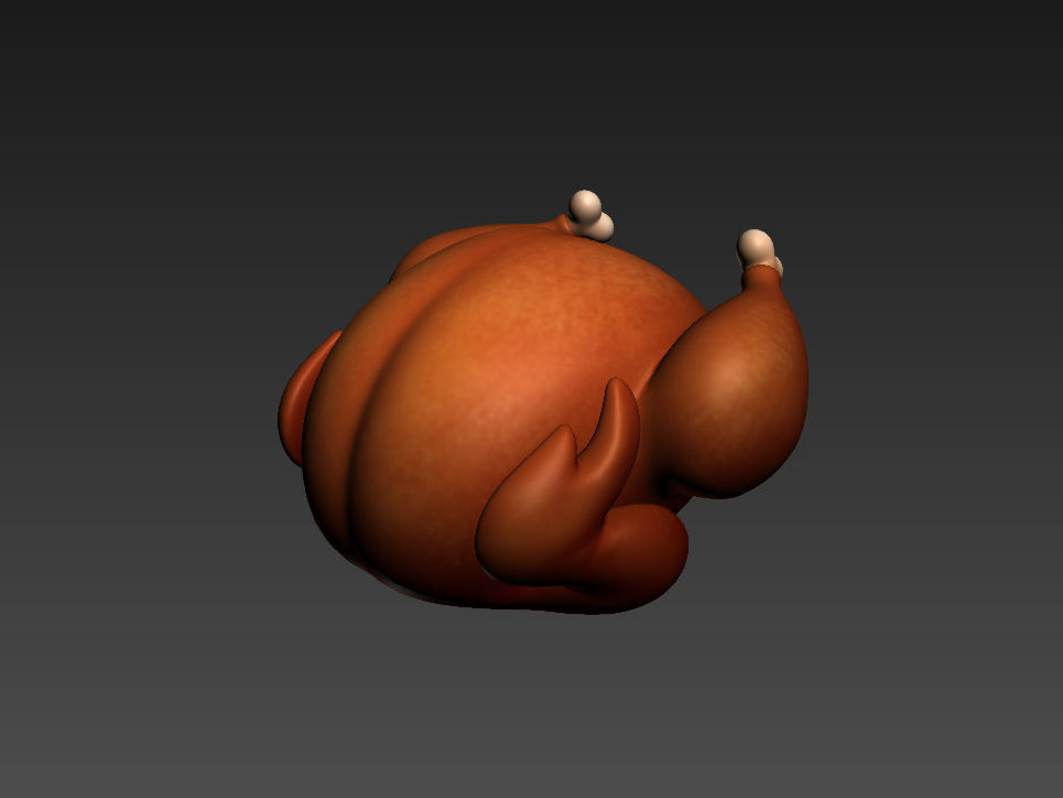 Roasted Chicken 3D model_7