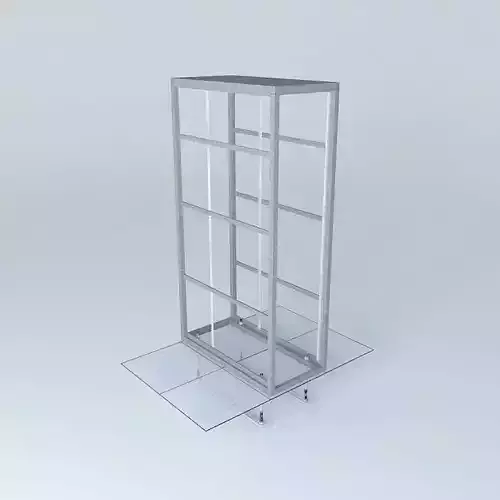 Data Center cabinet with Seismic underfloor bracing 3D model