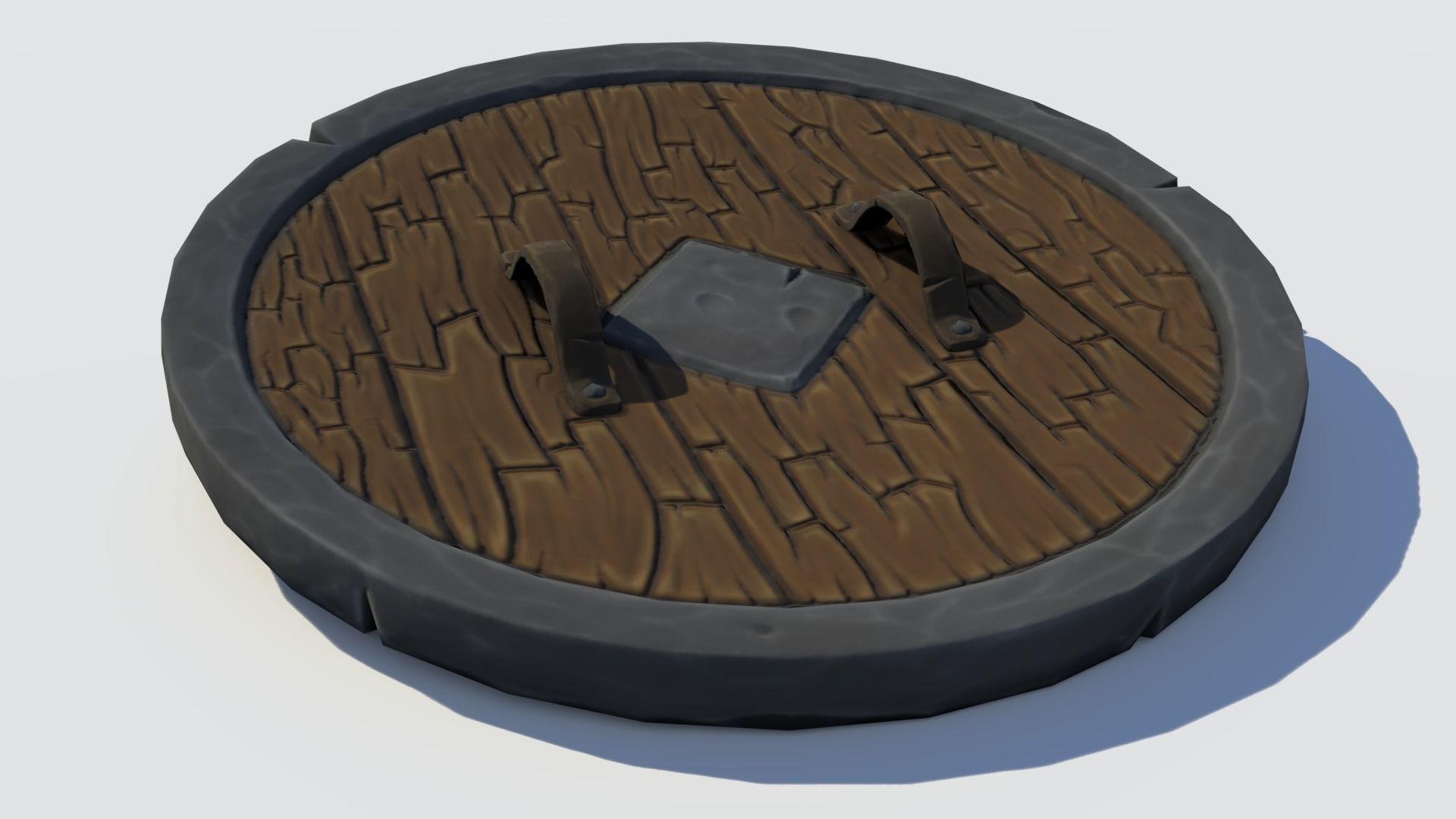 Handpainted Fantasy Shield Low-poly 3D model_4