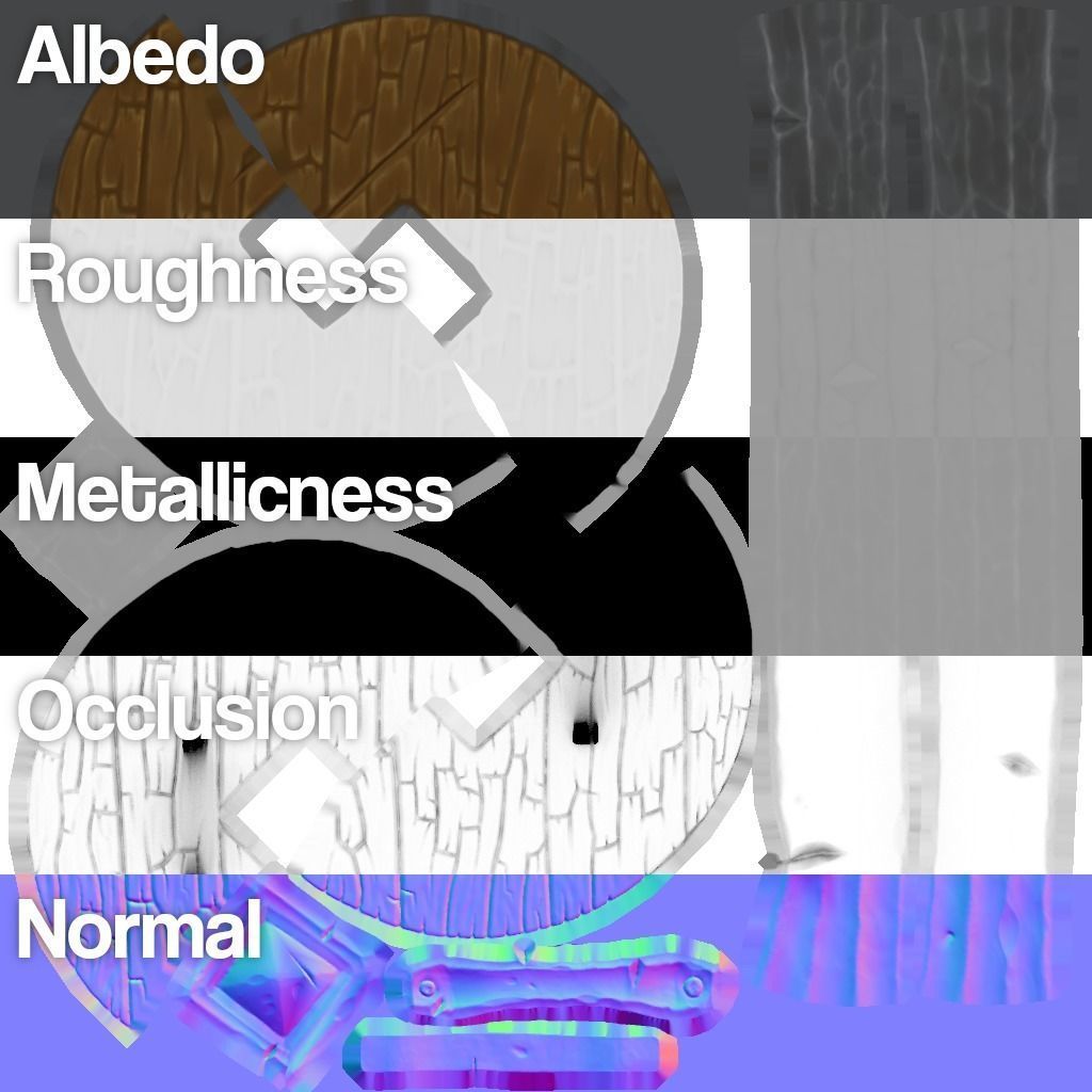 Handpainted Fantasy Shield Low-poly 3D model_9