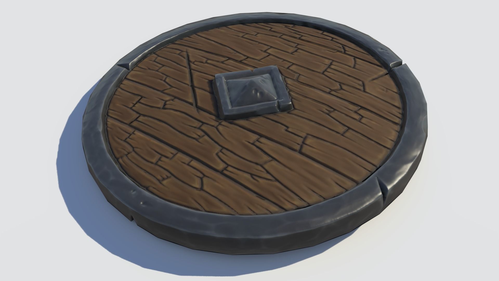 Handpainted Fantasy Shield Low-poly 3D model_6