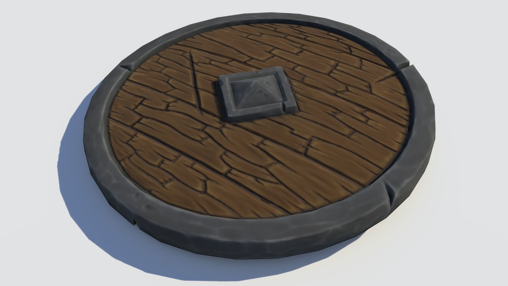 Handpainted Fantasy Shield Low-poly 3D model_7