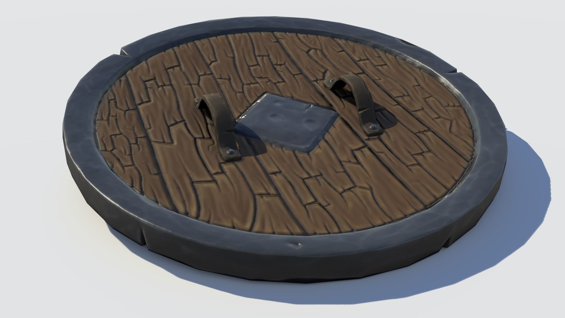 Handpainted Fantasy Shield Low-poly 3D model_3