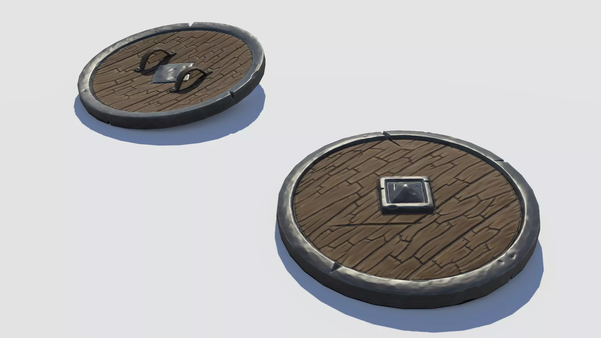 Handpainted Fantasy Shield Low-poly 3D model_0