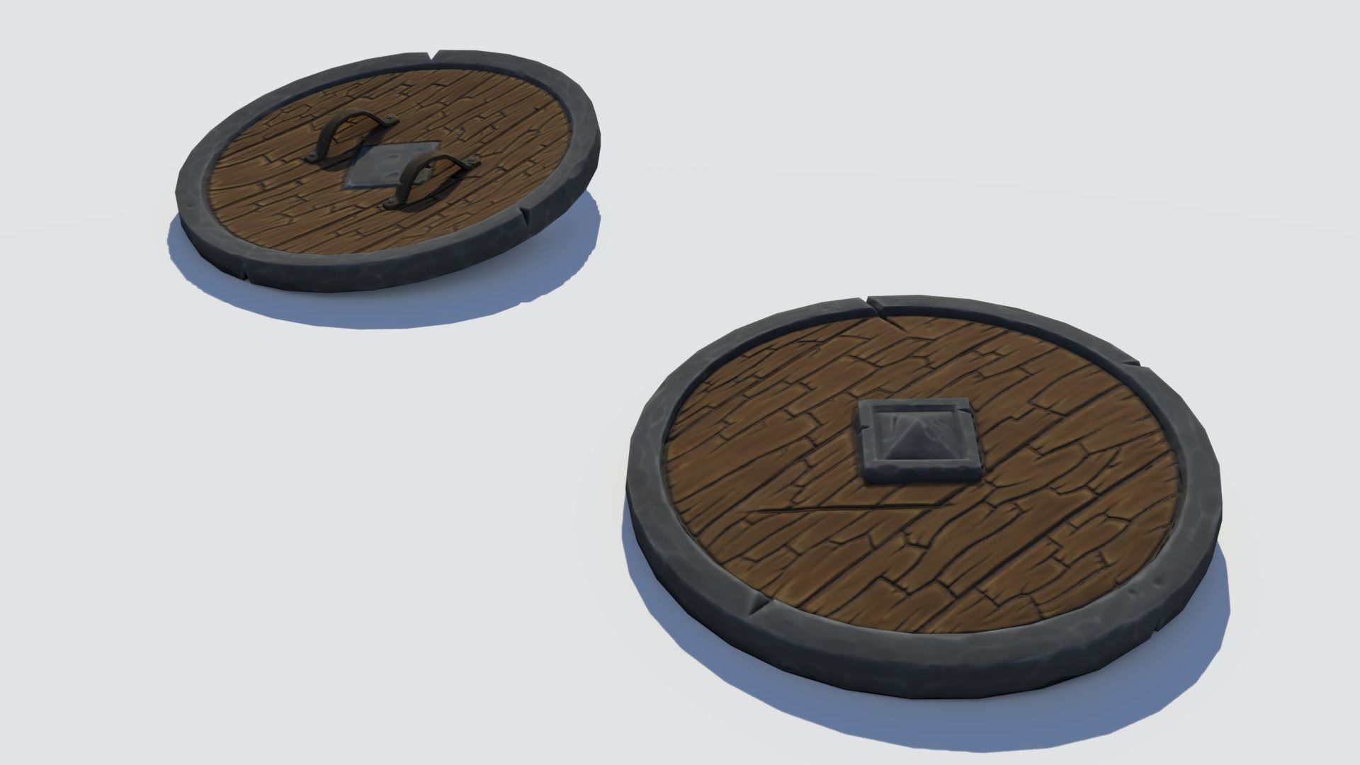 Handpainted Fantasy Shield Low-poly 3D model_1