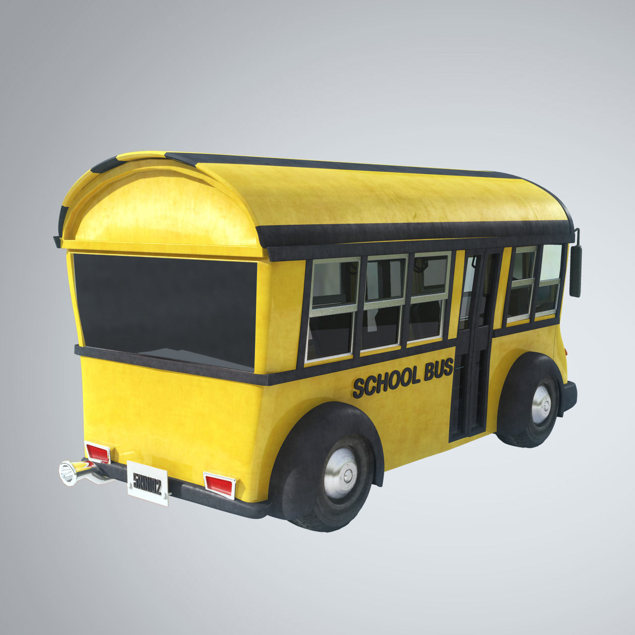 Cute Cartoon School Bus 3D model_1