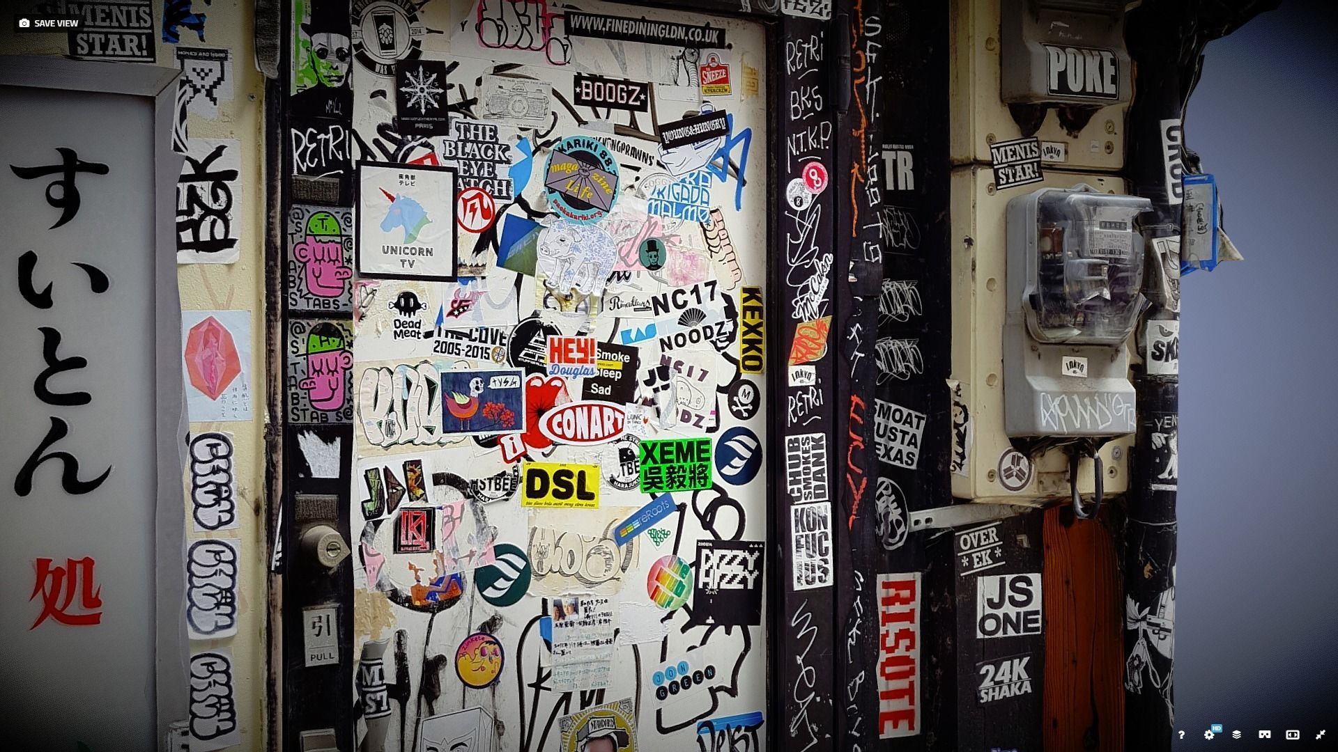 Japanese graffitied door with stickers photogrammetry scan 3D model_2