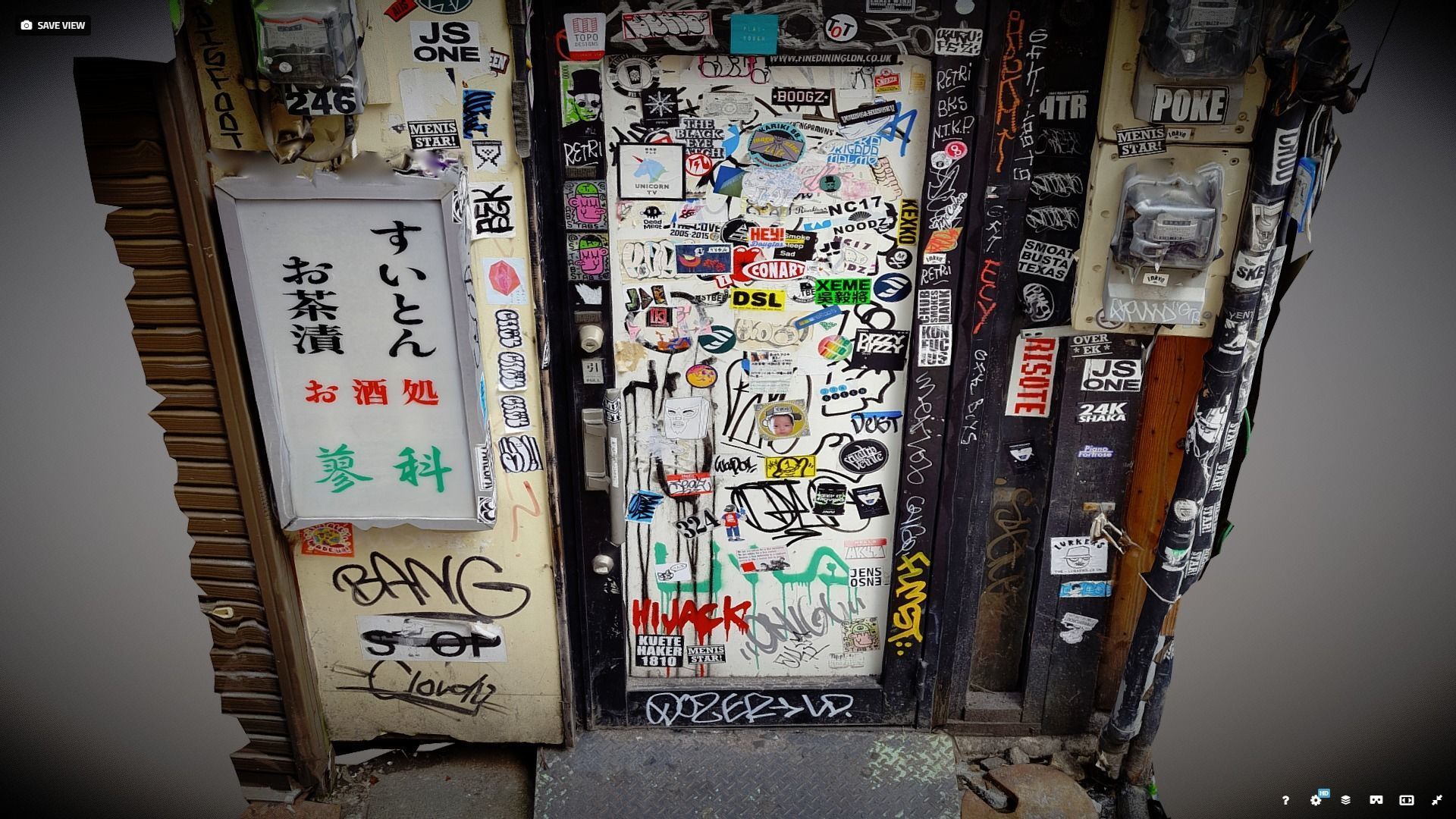 Japanese graffitied door with stickers photogrammetry scan 3D model_3