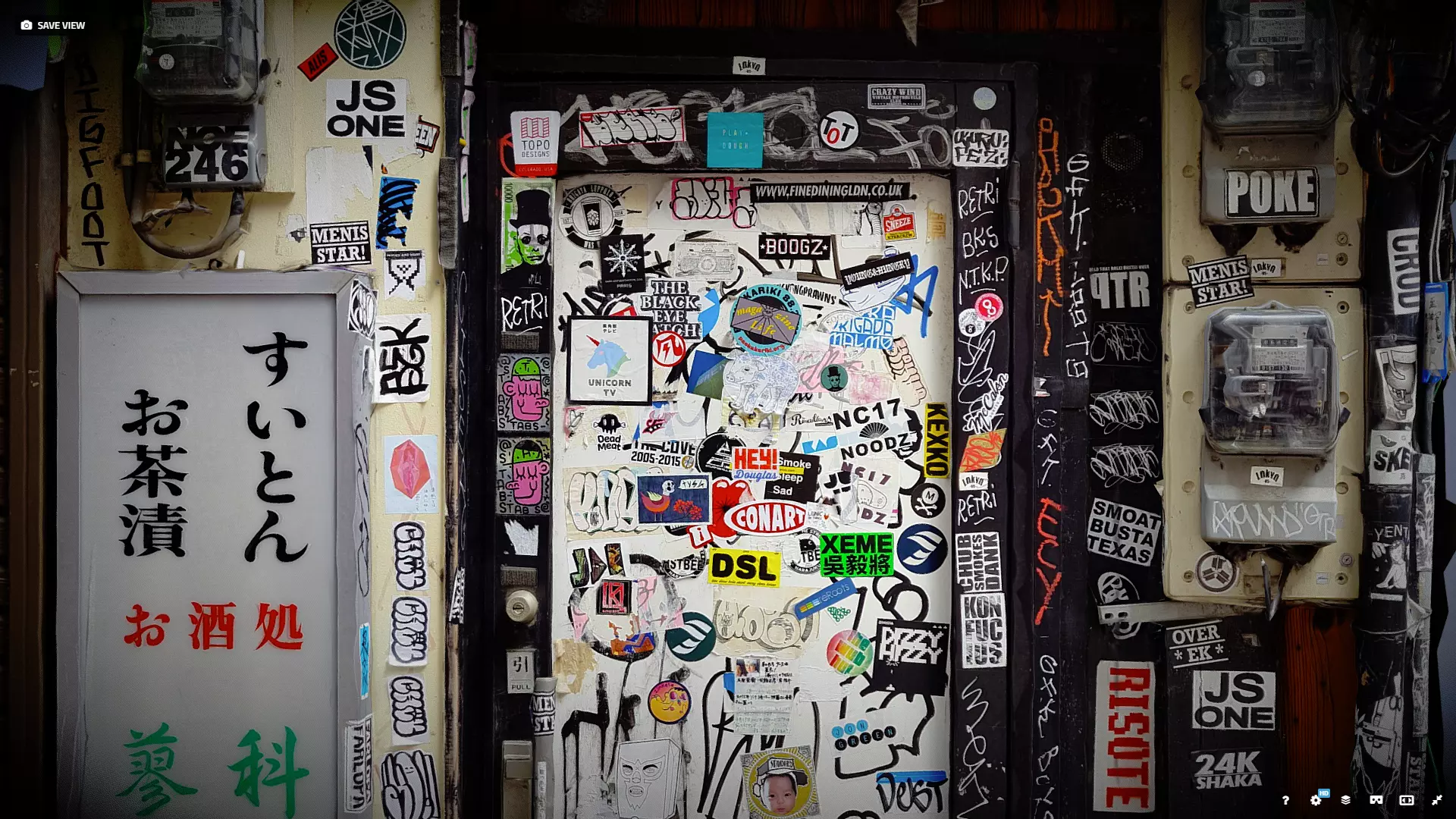 Japanese graffitied door with stickers photogrammetry scan 3D model_0
