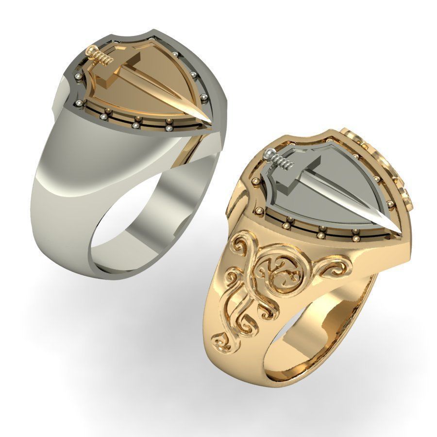 signet with sword 3D print model_11