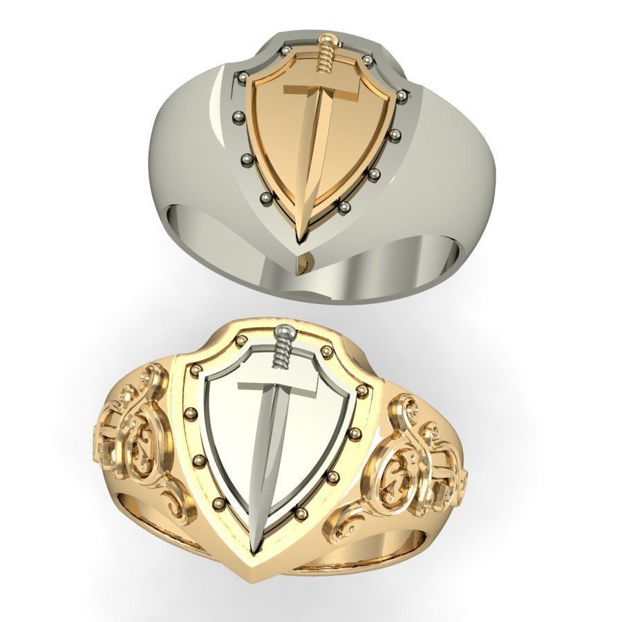 signet with sword 3D print model_2