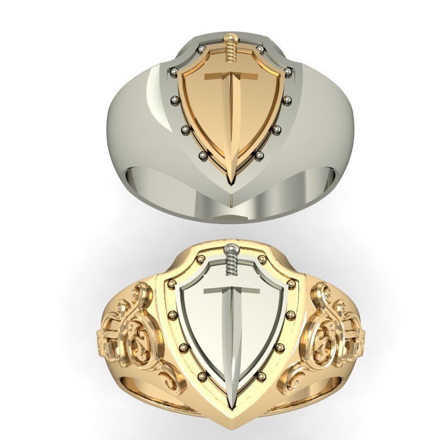 signet with sword 3D print model_12