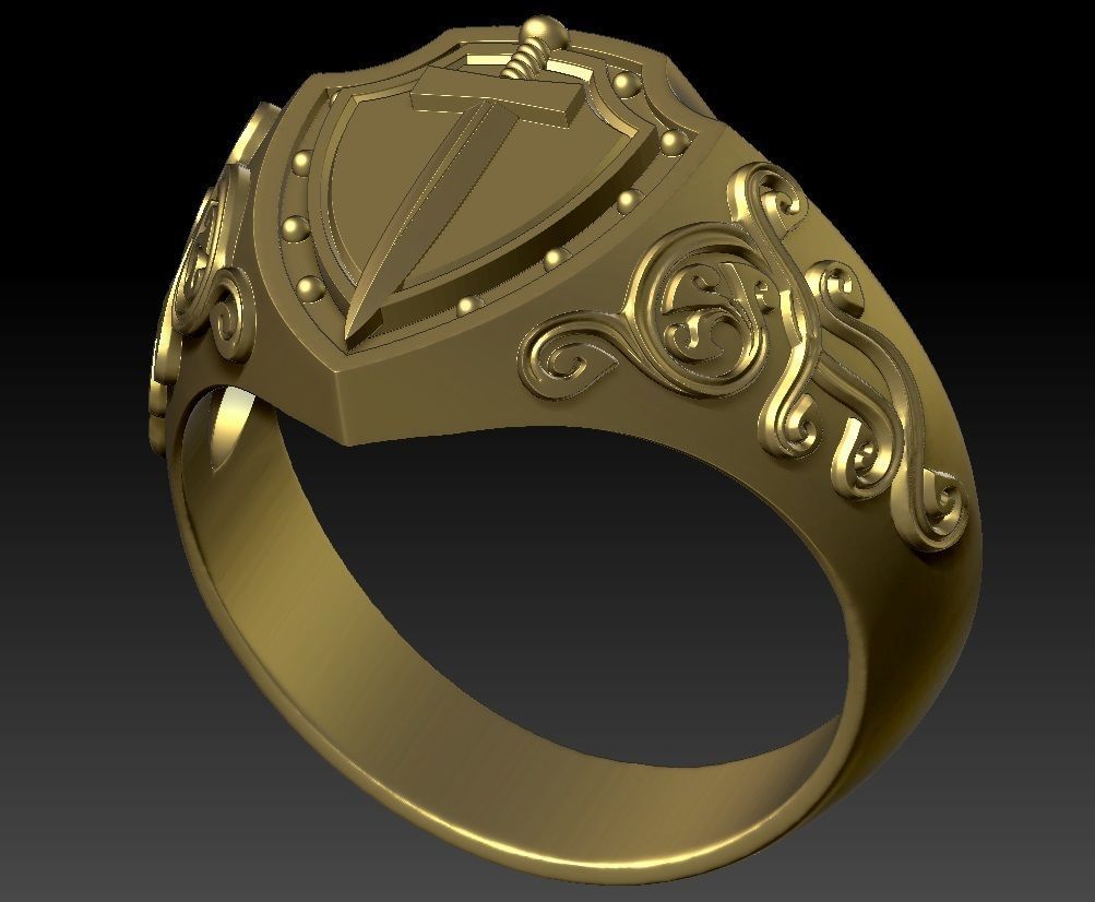 signet with sword 3D print model_6