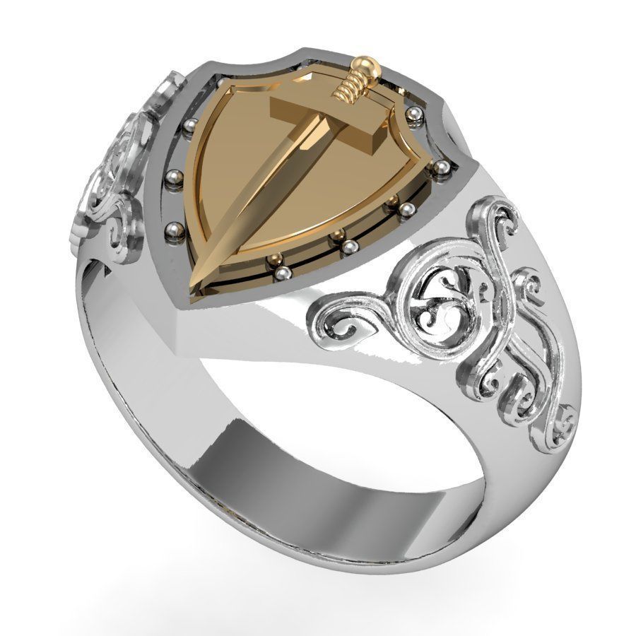 signet with sword 3D print model_9