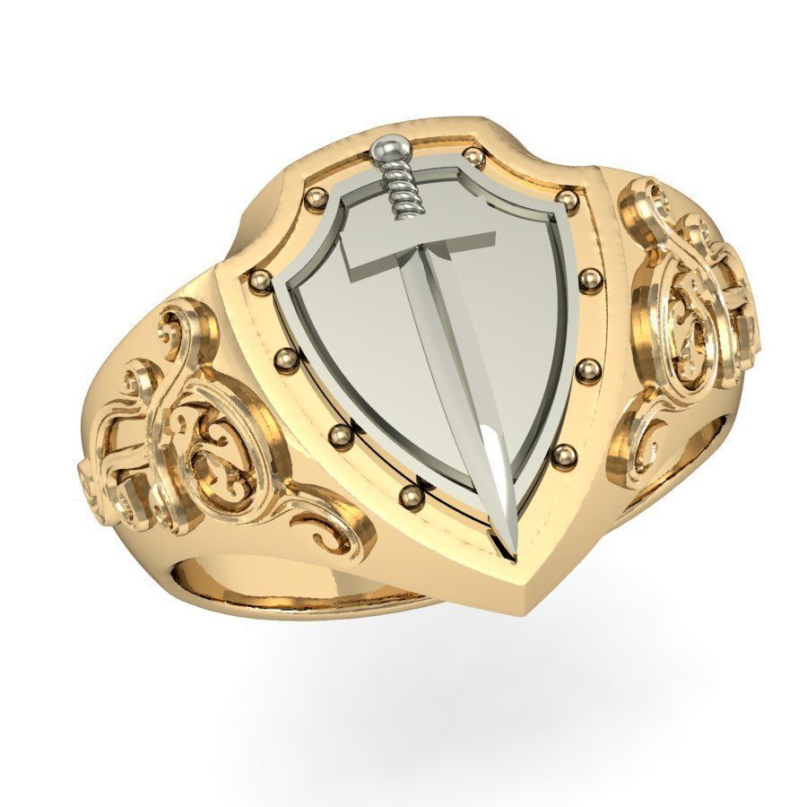 signet with sword 3D print model_8