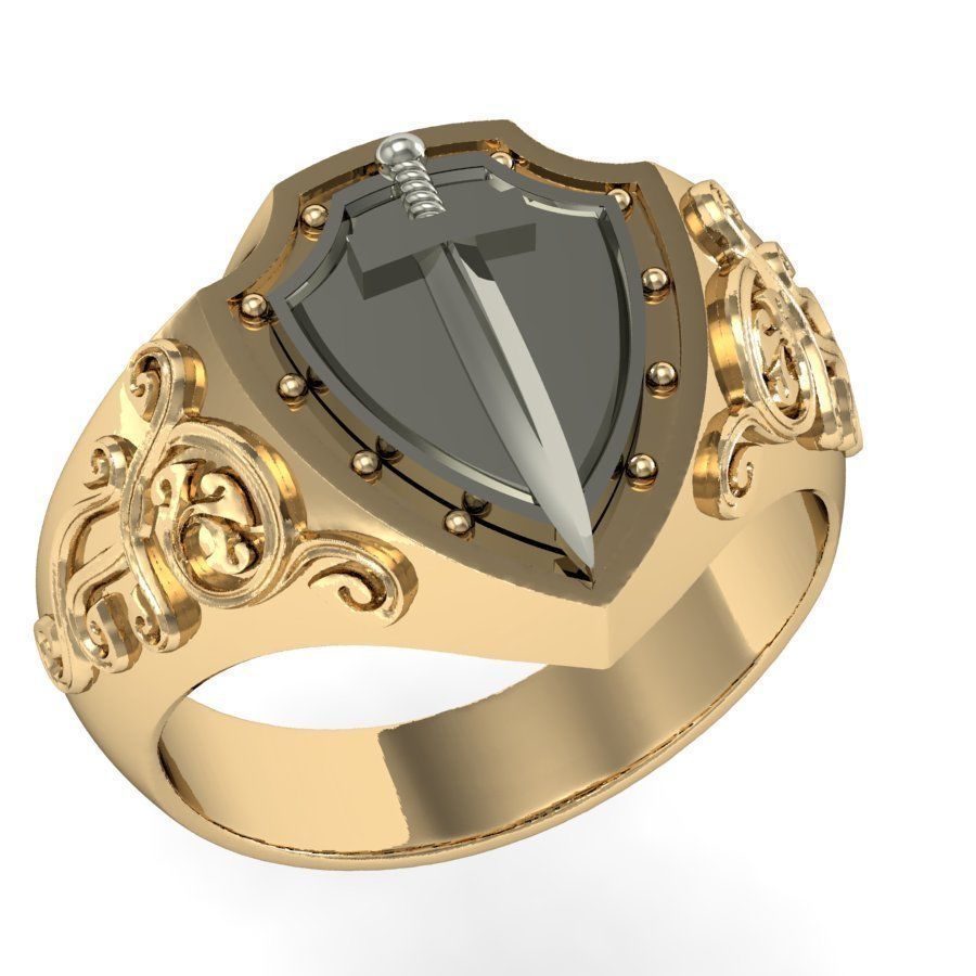 signet with sword 3D print model_1