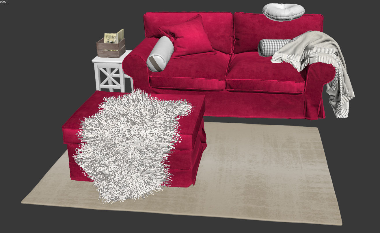 Sofa Ectorp ikea 3D model_5