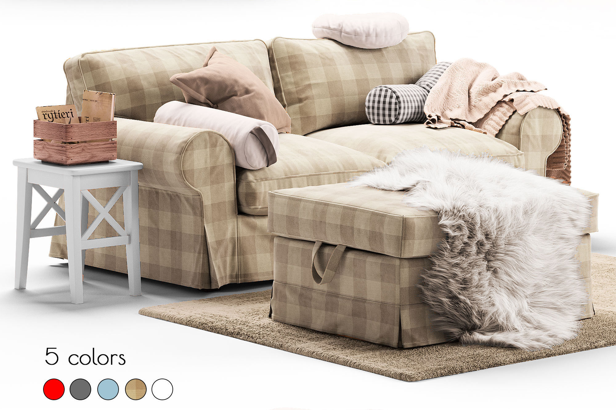 Sofa Ectorp ikea 3D model_2