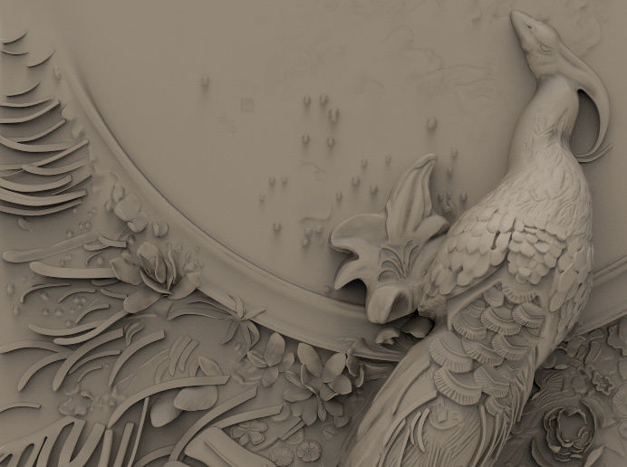 Peacock book with 3D print model_3