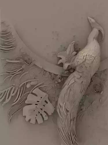 Peacock book with 3D print model