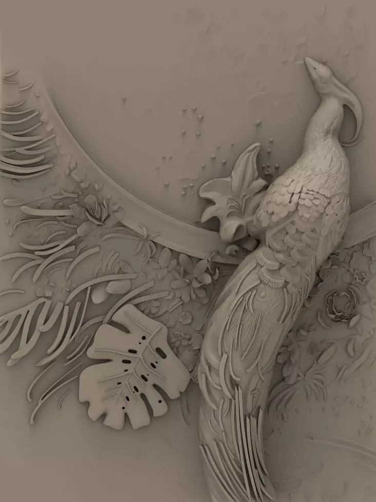 Peacock book with 3D print model_0