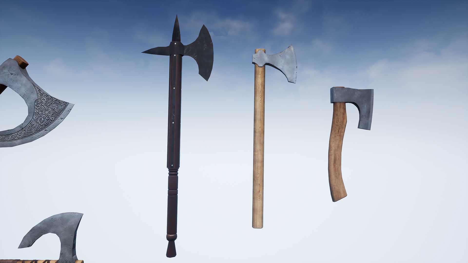 Weapons Series - Axes - Mini Pack Low-poly 3D model_3