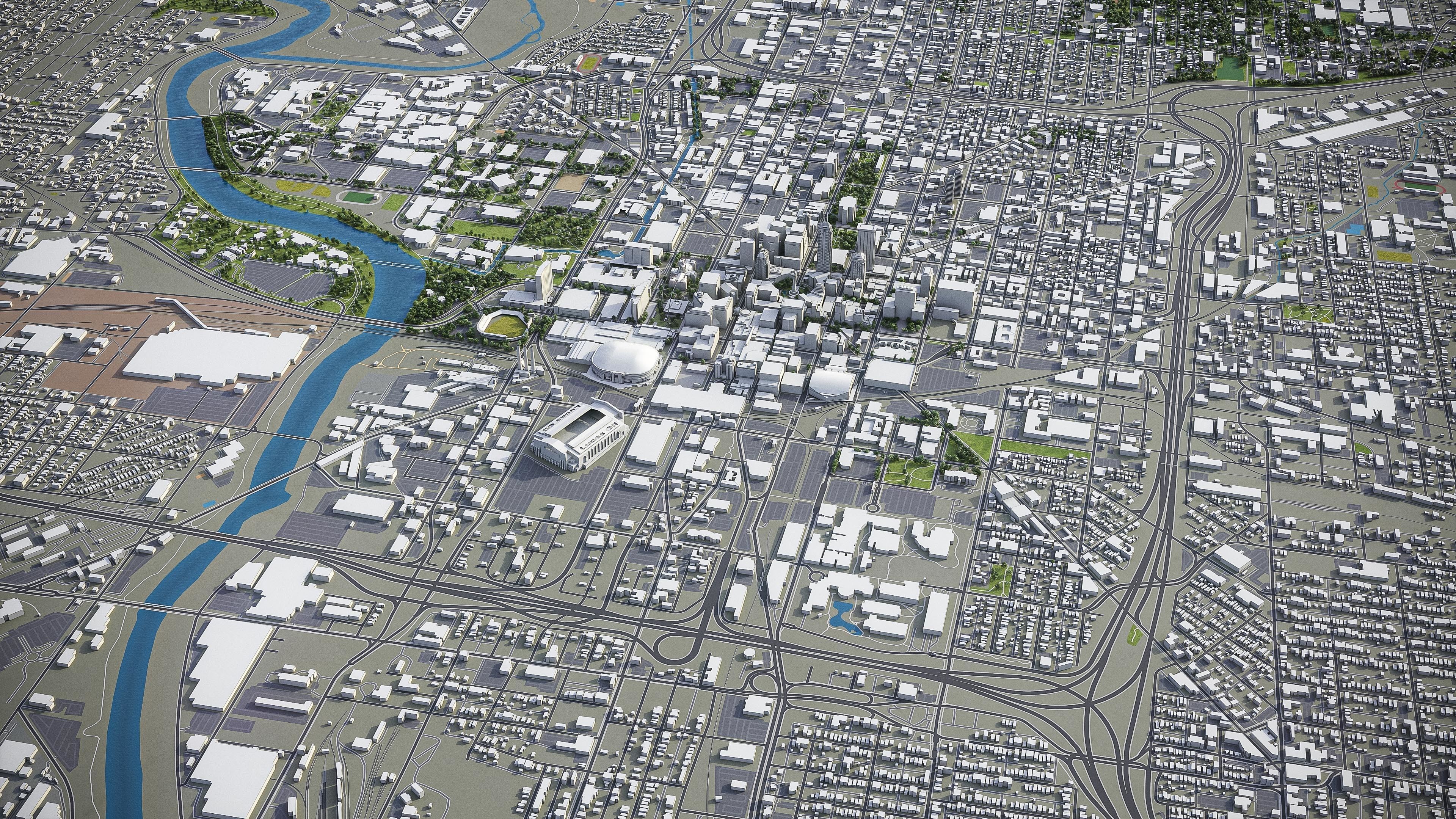 Indianapolis Low-poly 3D model_14