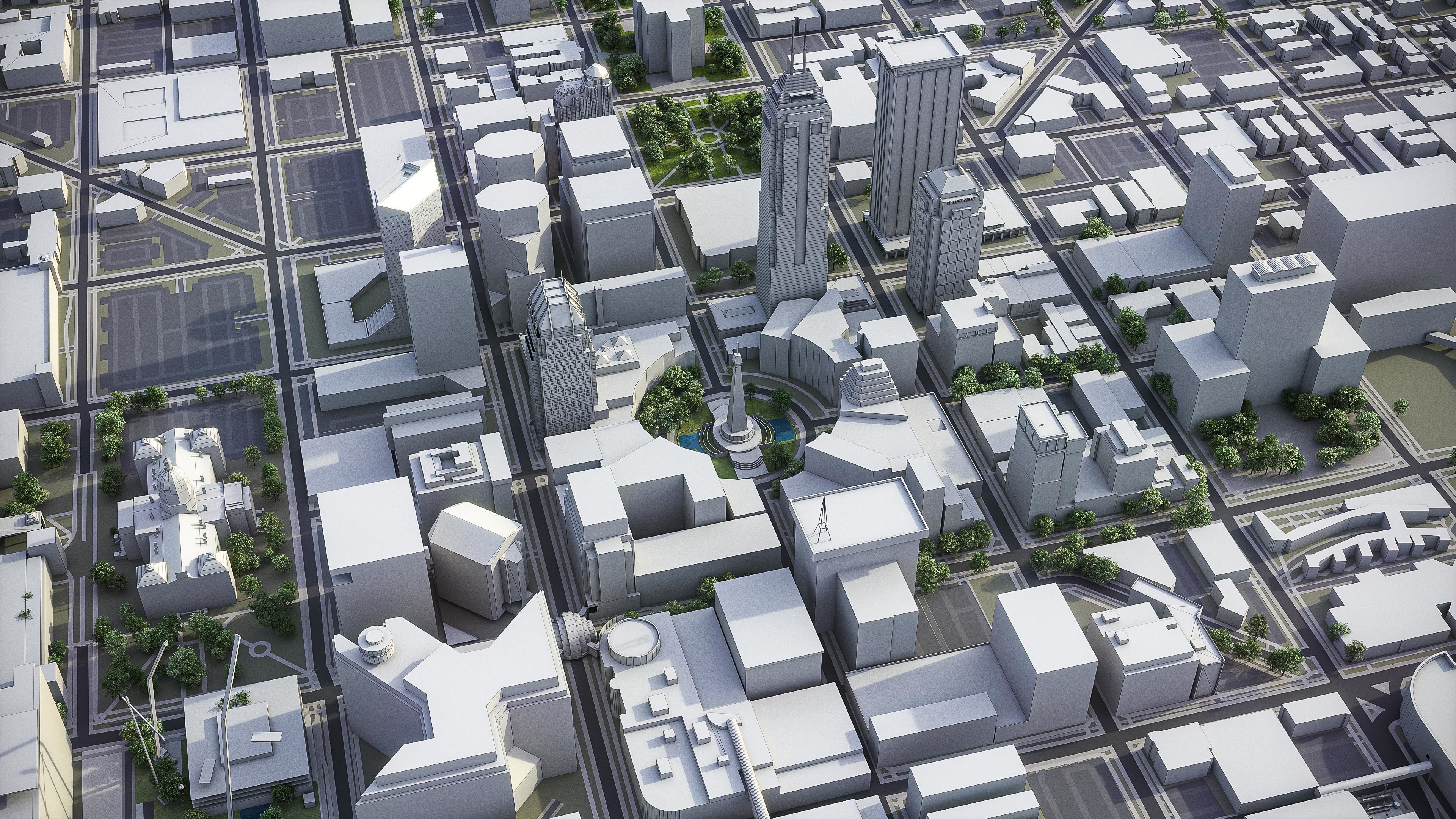 Indianapolis Low-poly 3D model_10