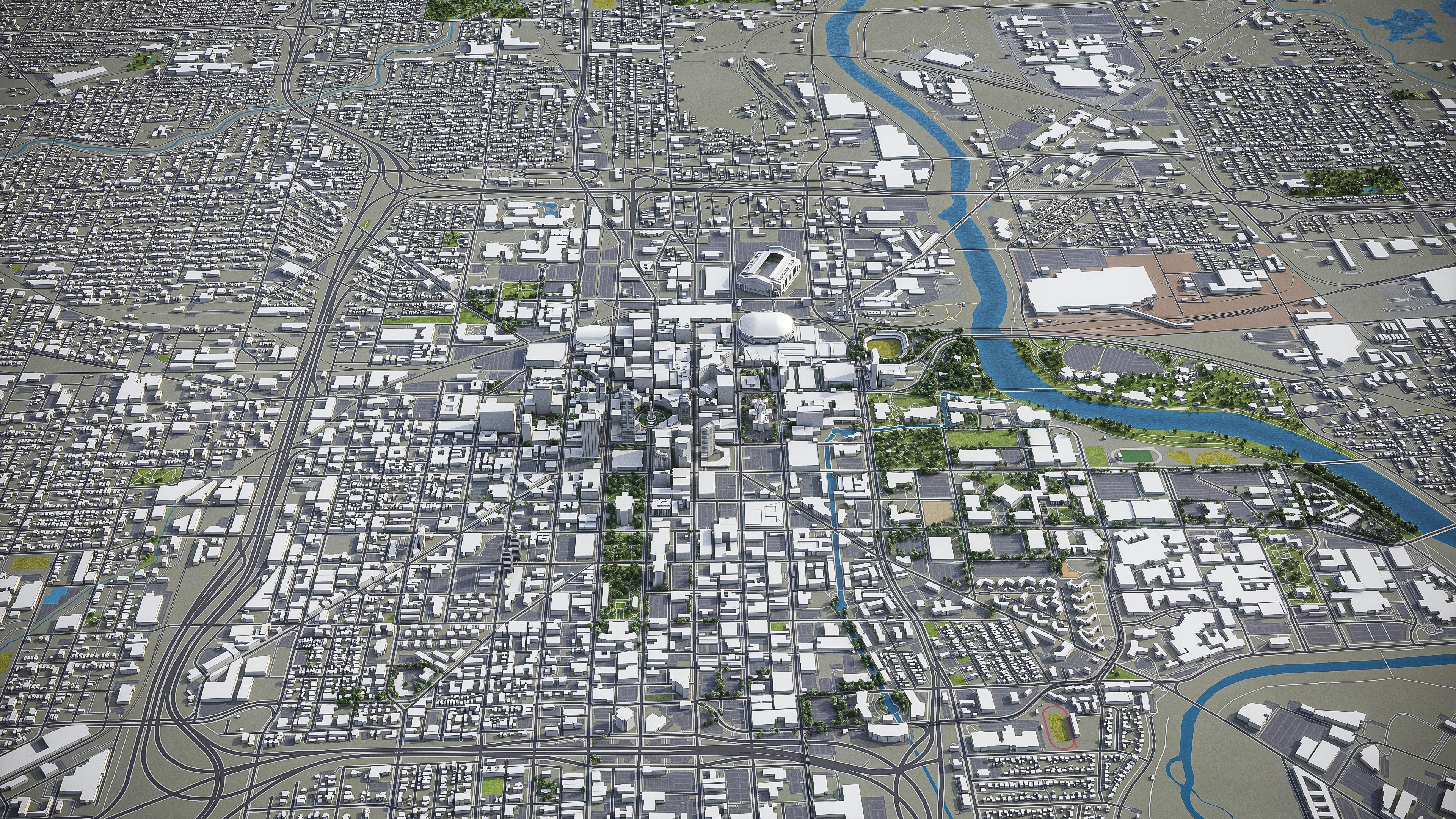 Indianapolis Low-poly 3D model_15