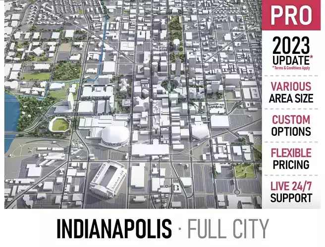 Indianapolis Low-poly 3D model