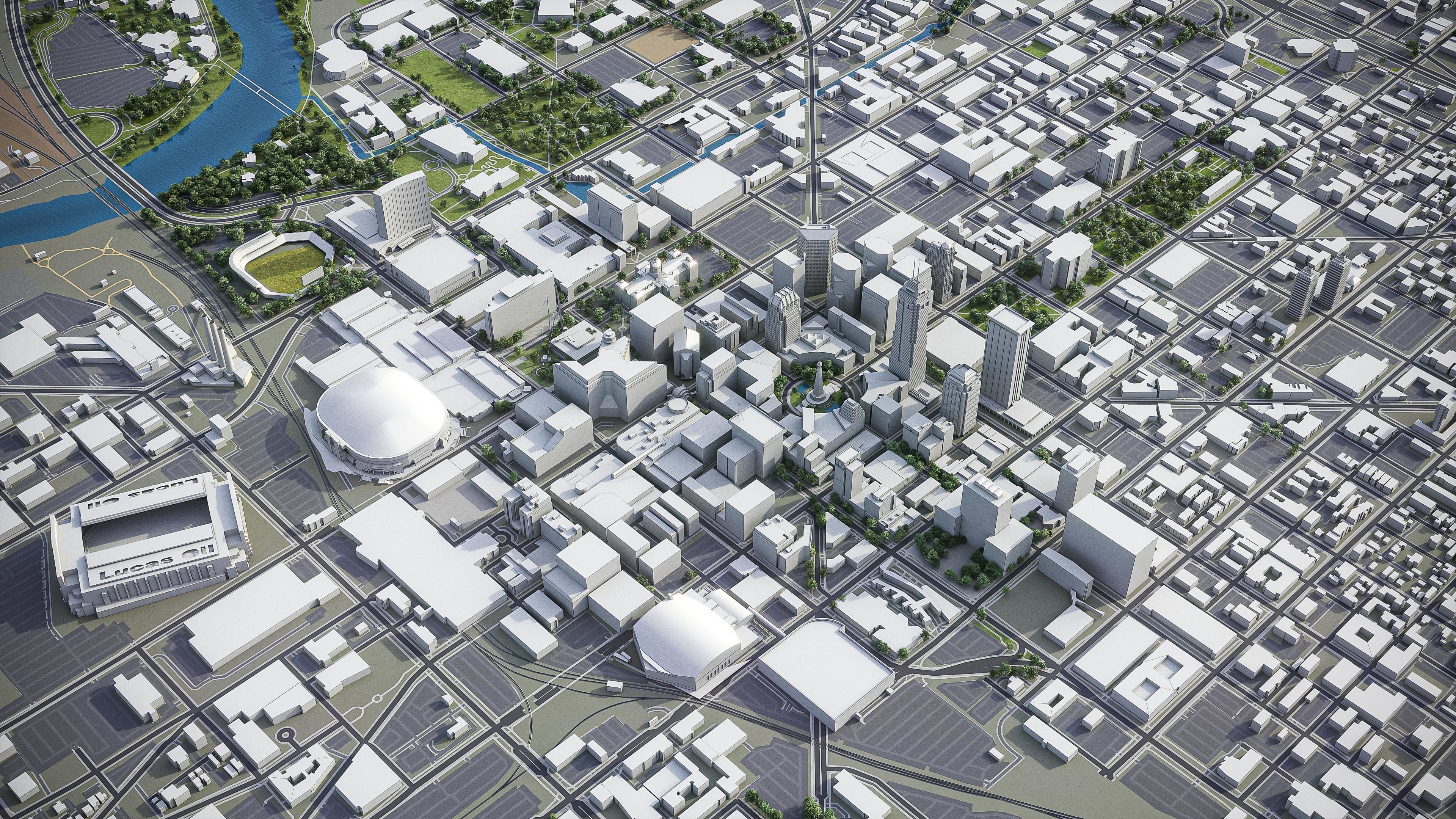 Indianapolis Low-poly 3D model_9