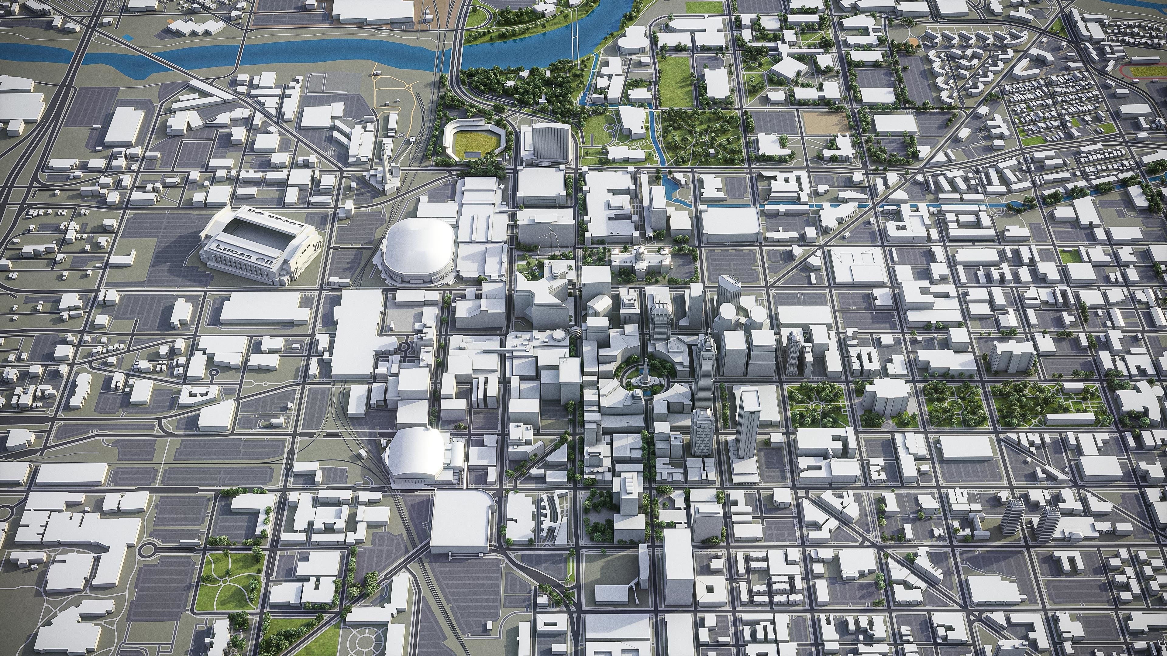 Indianapolis Low-poly 3D model_8