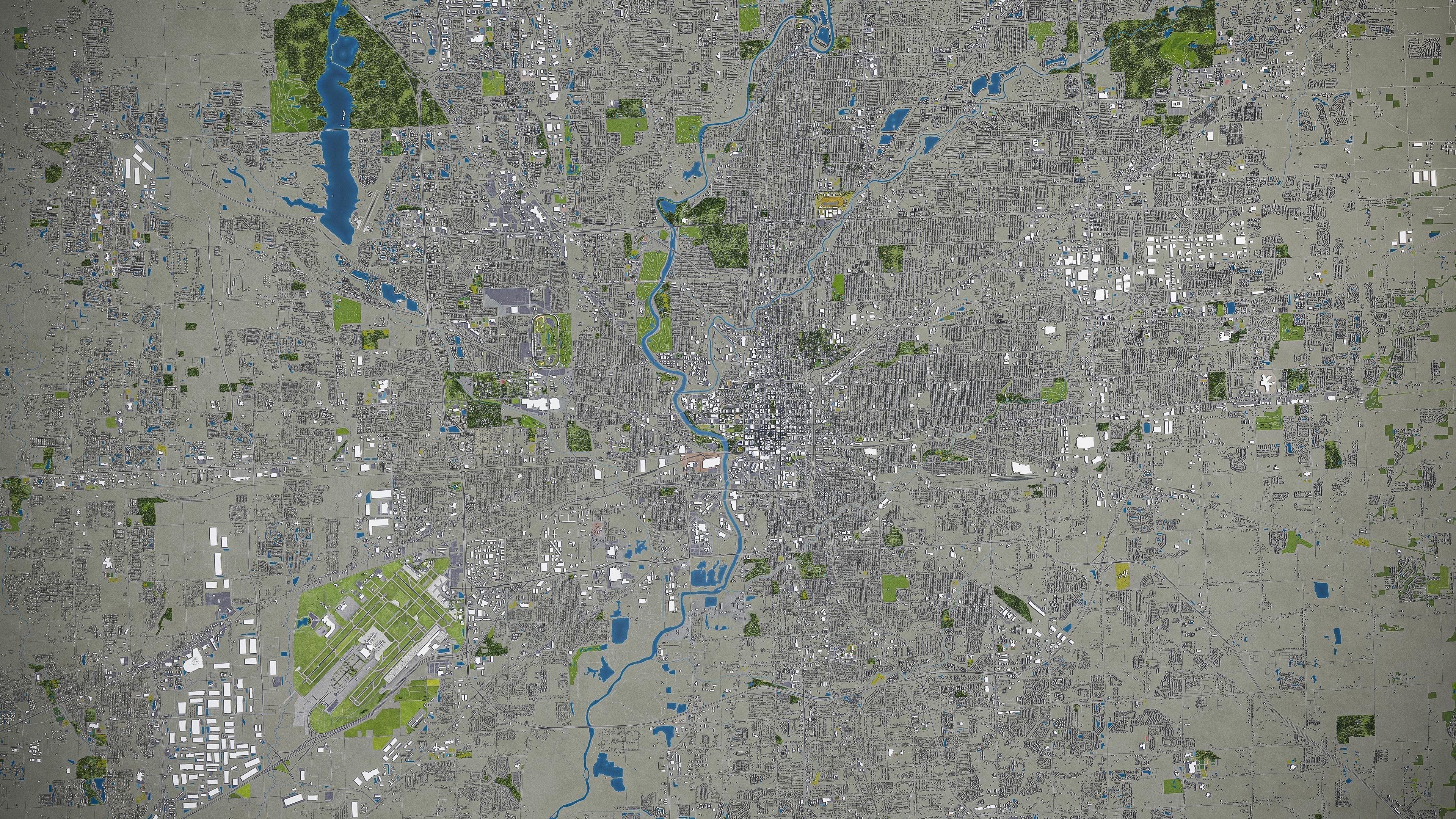 Indianapolis Low-poly 3D model_19