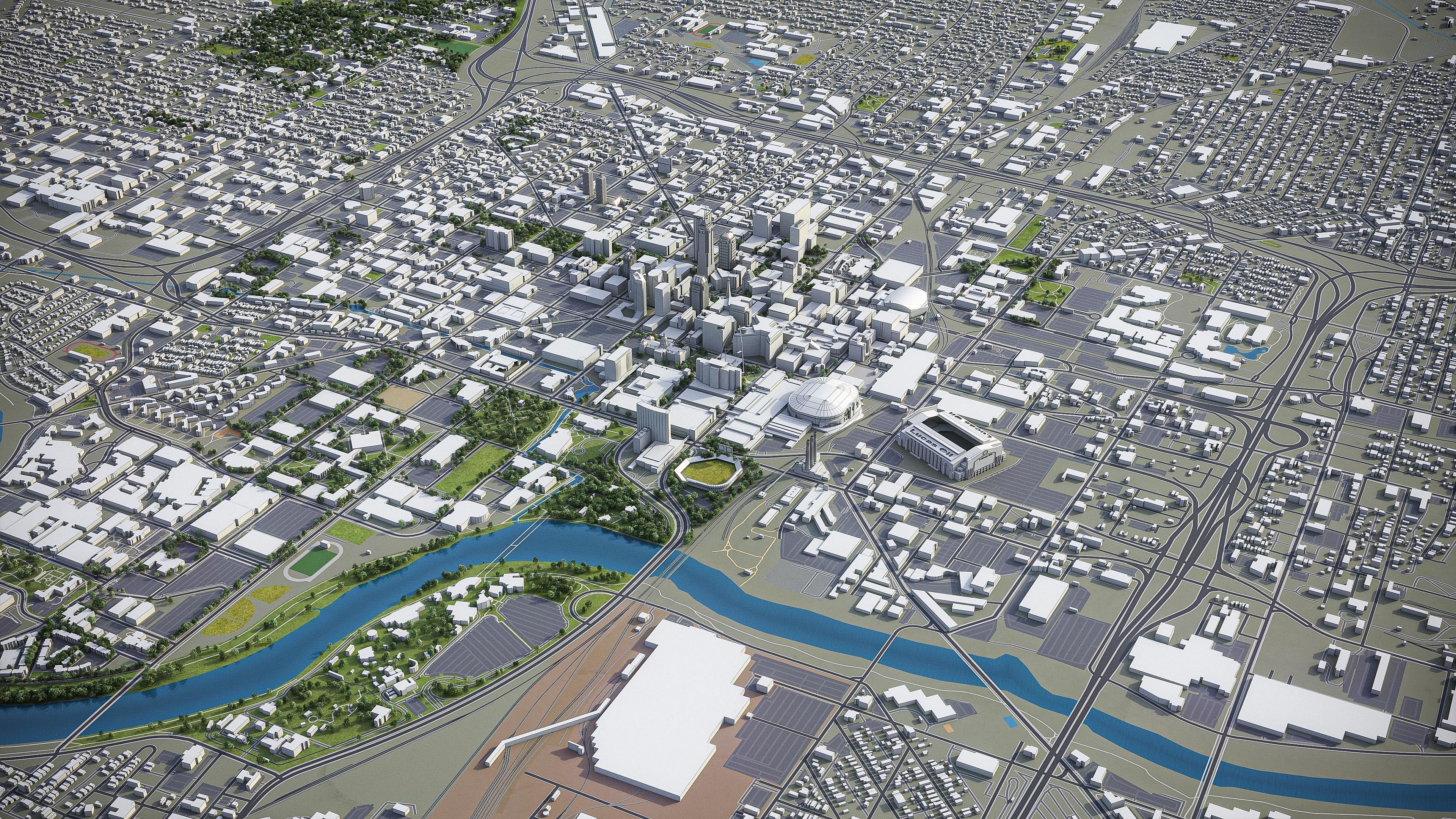 Indianapolis Low-poly 3D model_12