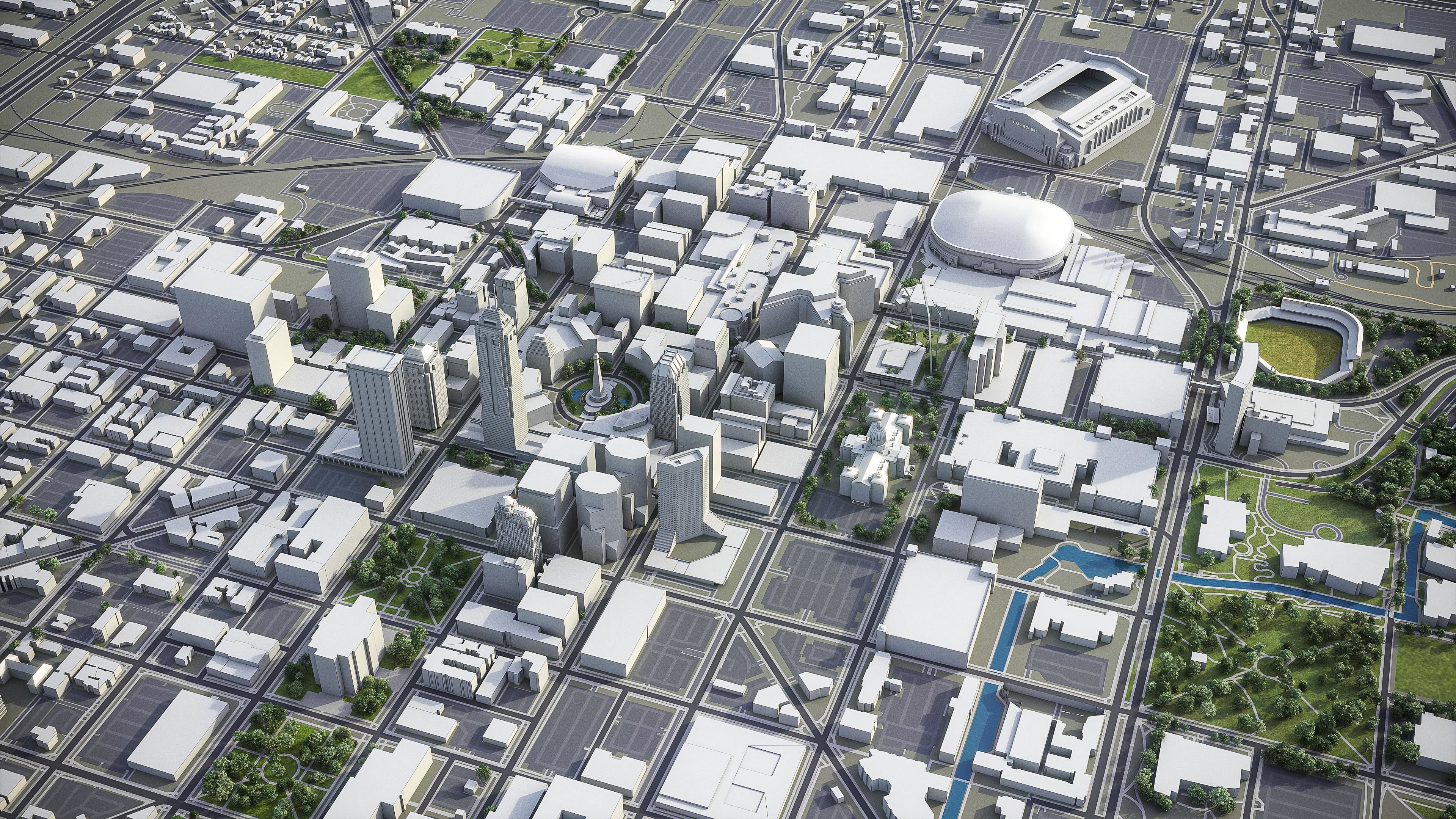 Indianapolis Low-poly 3D model_6
