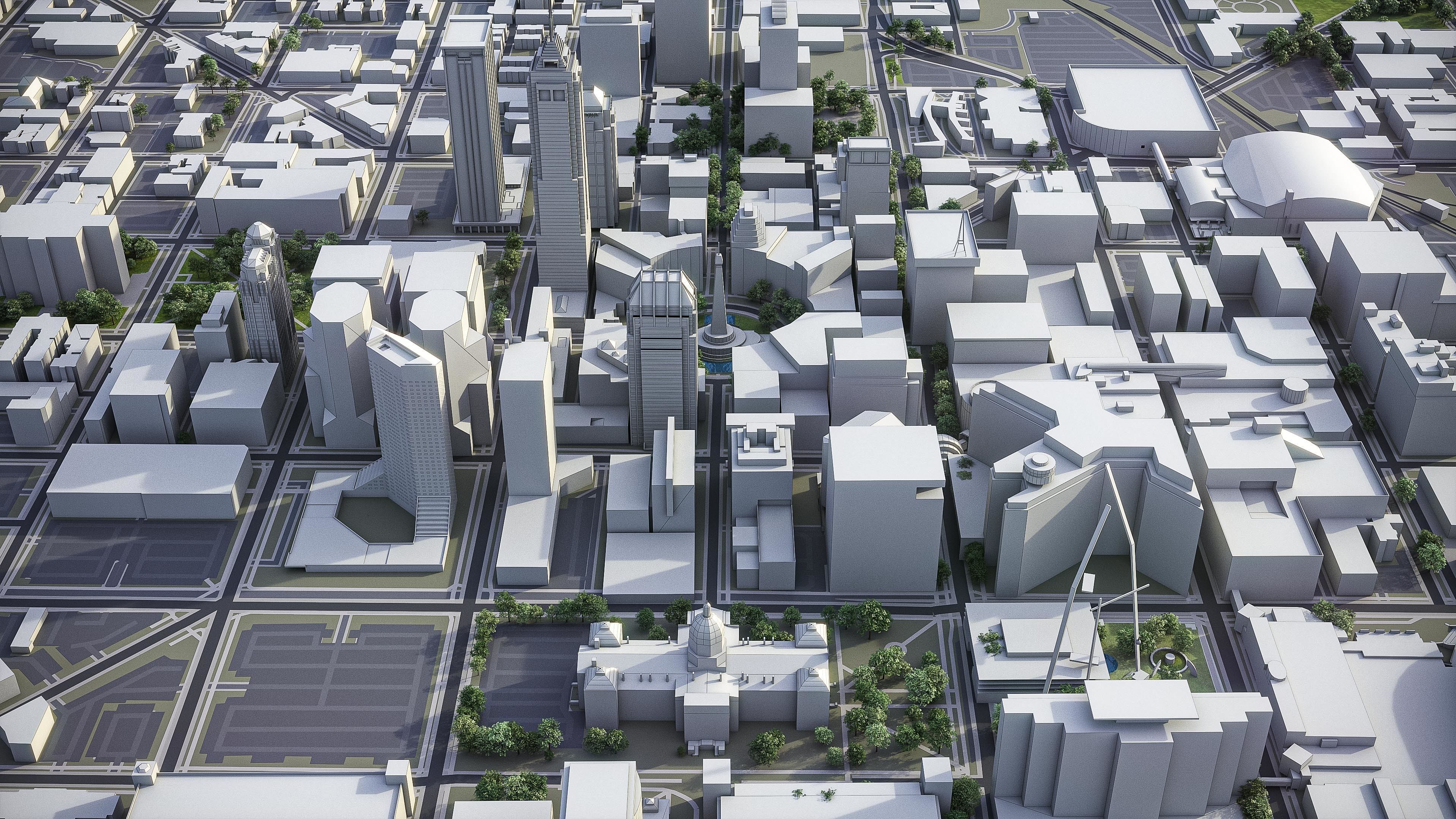 Indianapolis Low-poly 3D model_3