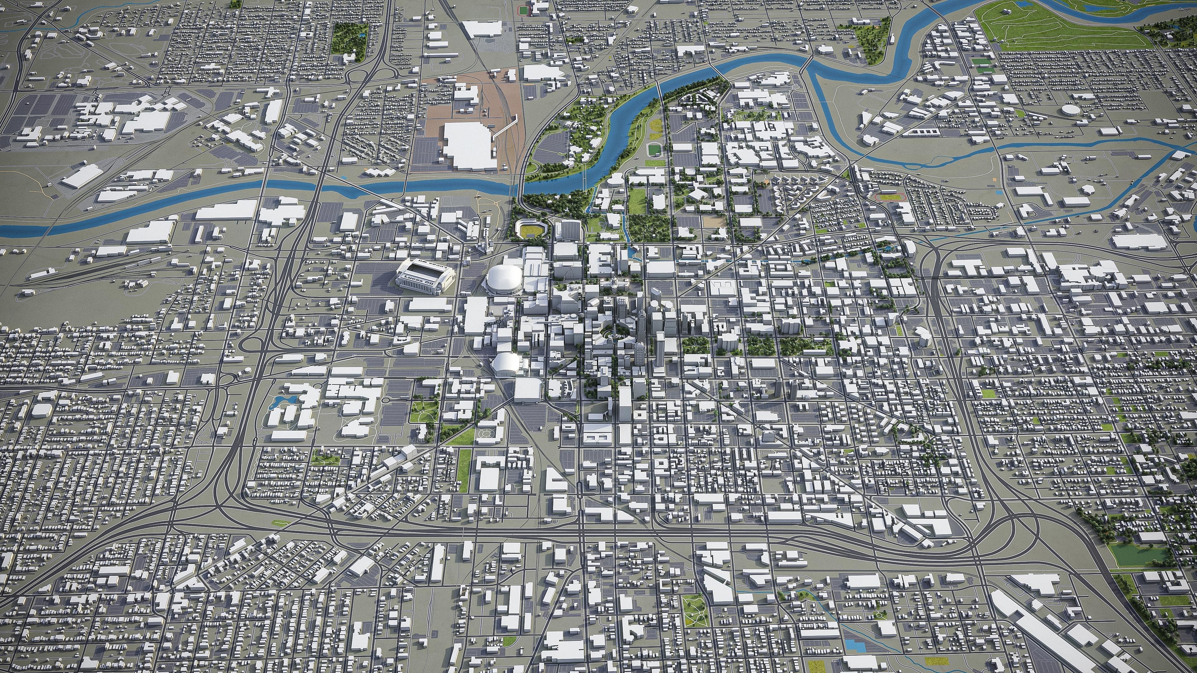 Indianapolis Low-poly 3D model_16