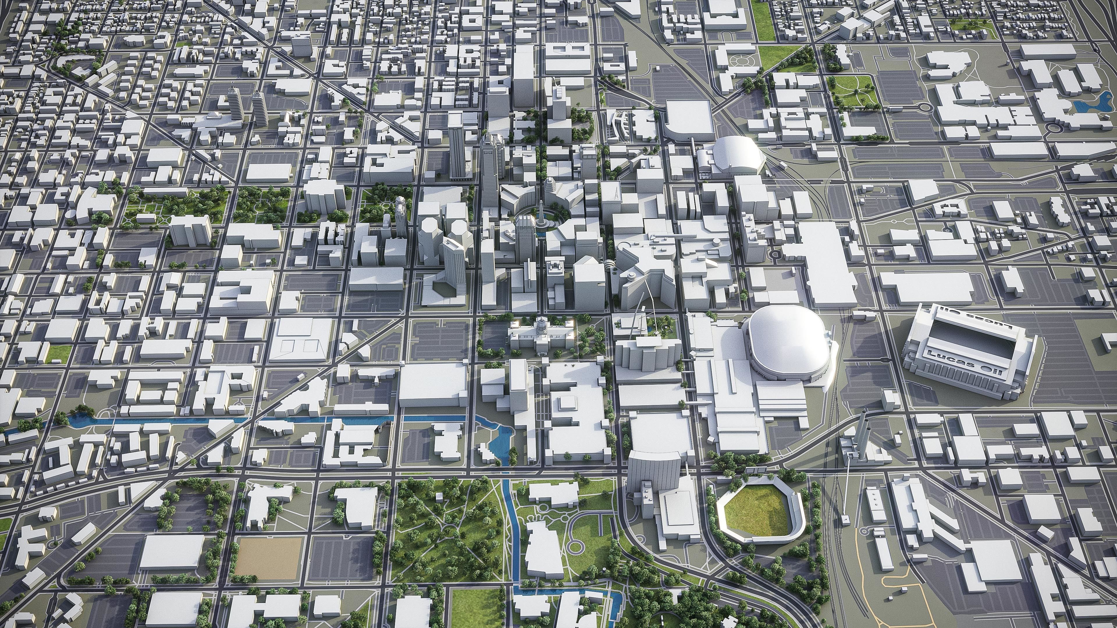 Indianapolis Low-poly 3D model_4