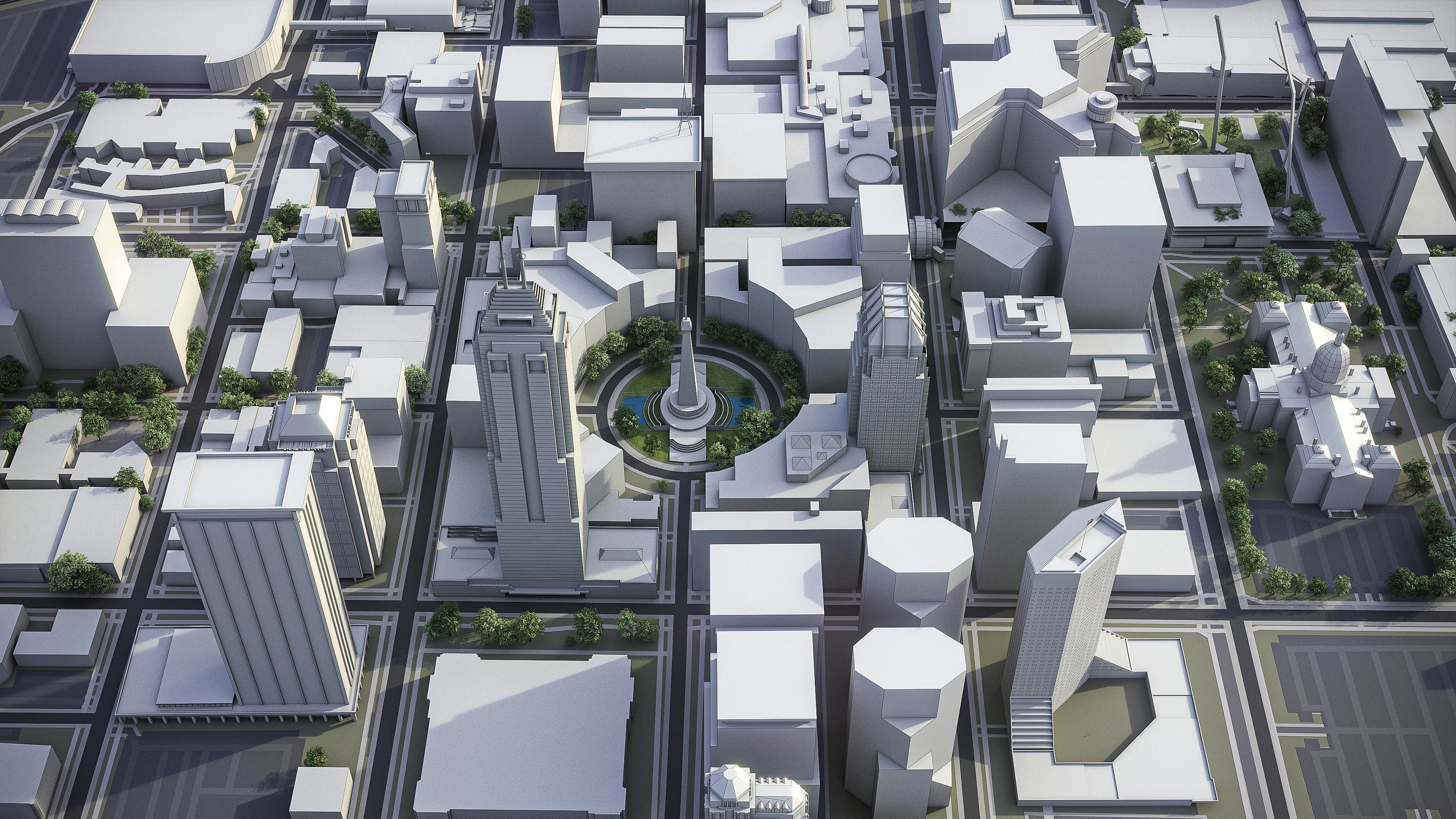 Indianapolis Low-poly 3D model_5