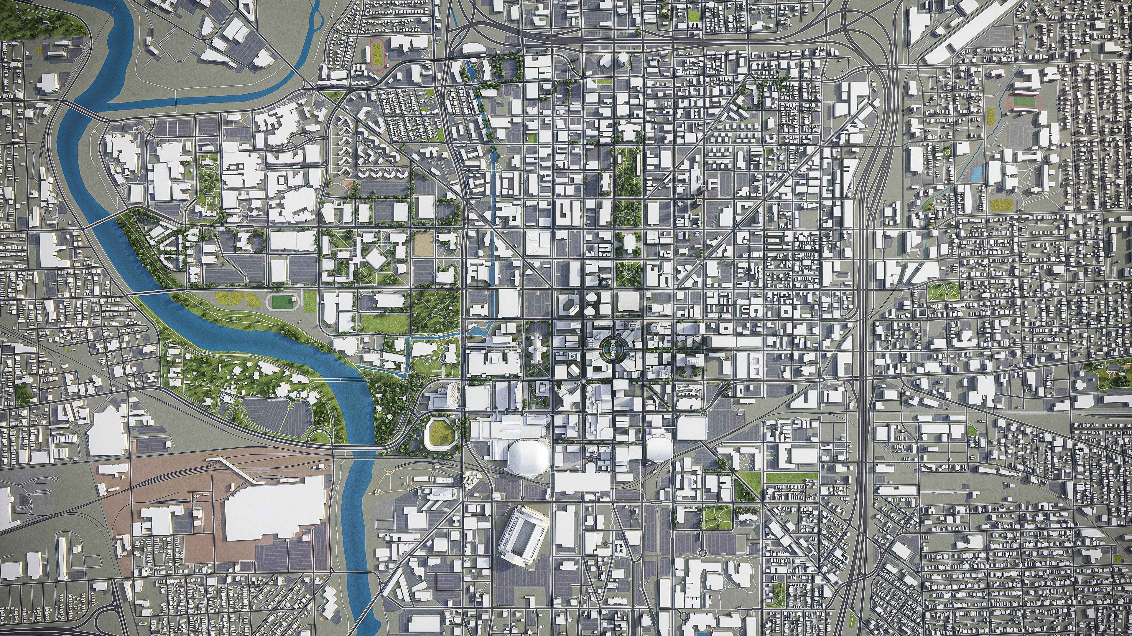 Indianapolis Low-poly 3D model_18