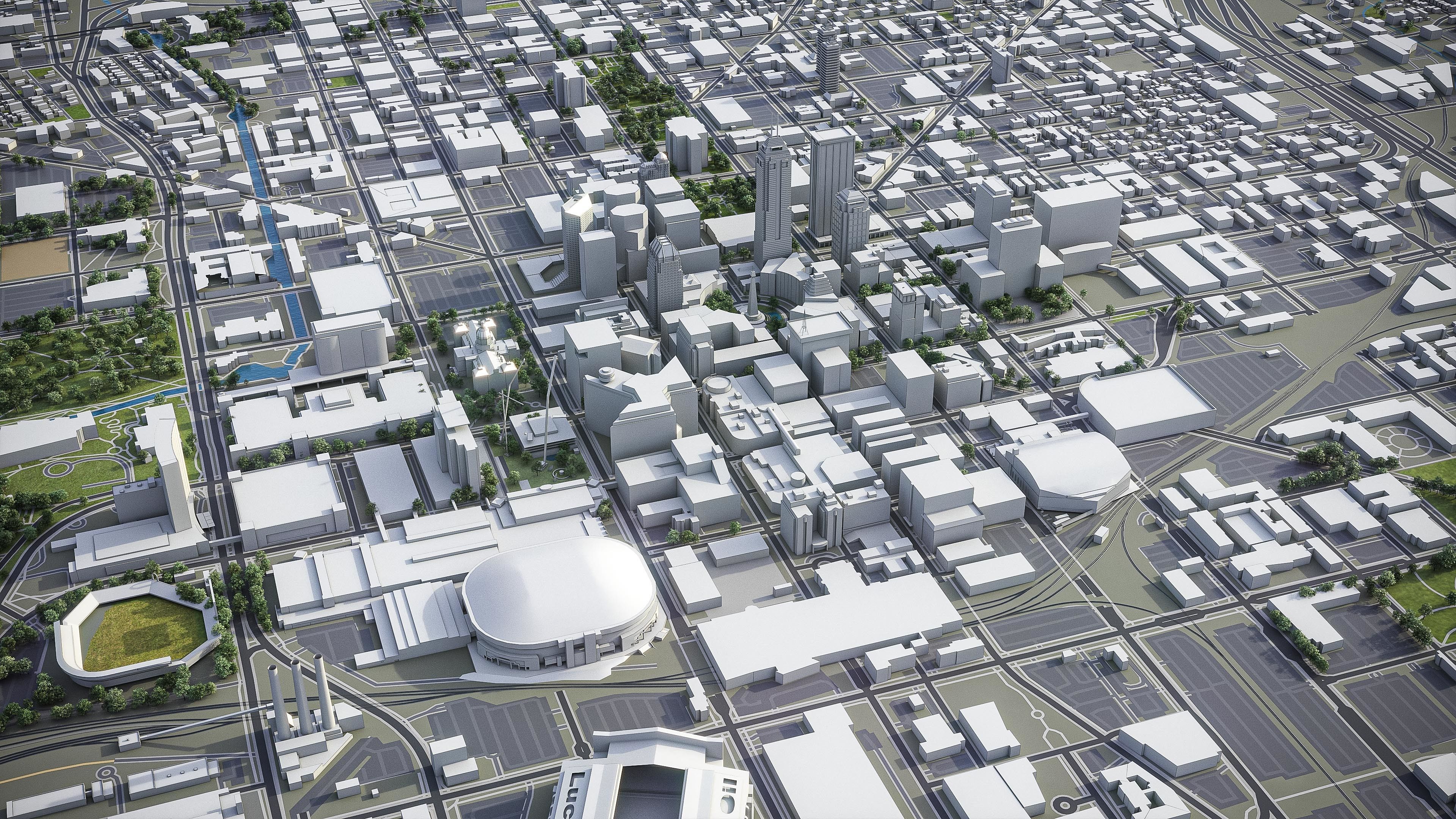 Indianapolis Low-poly 3D model_11