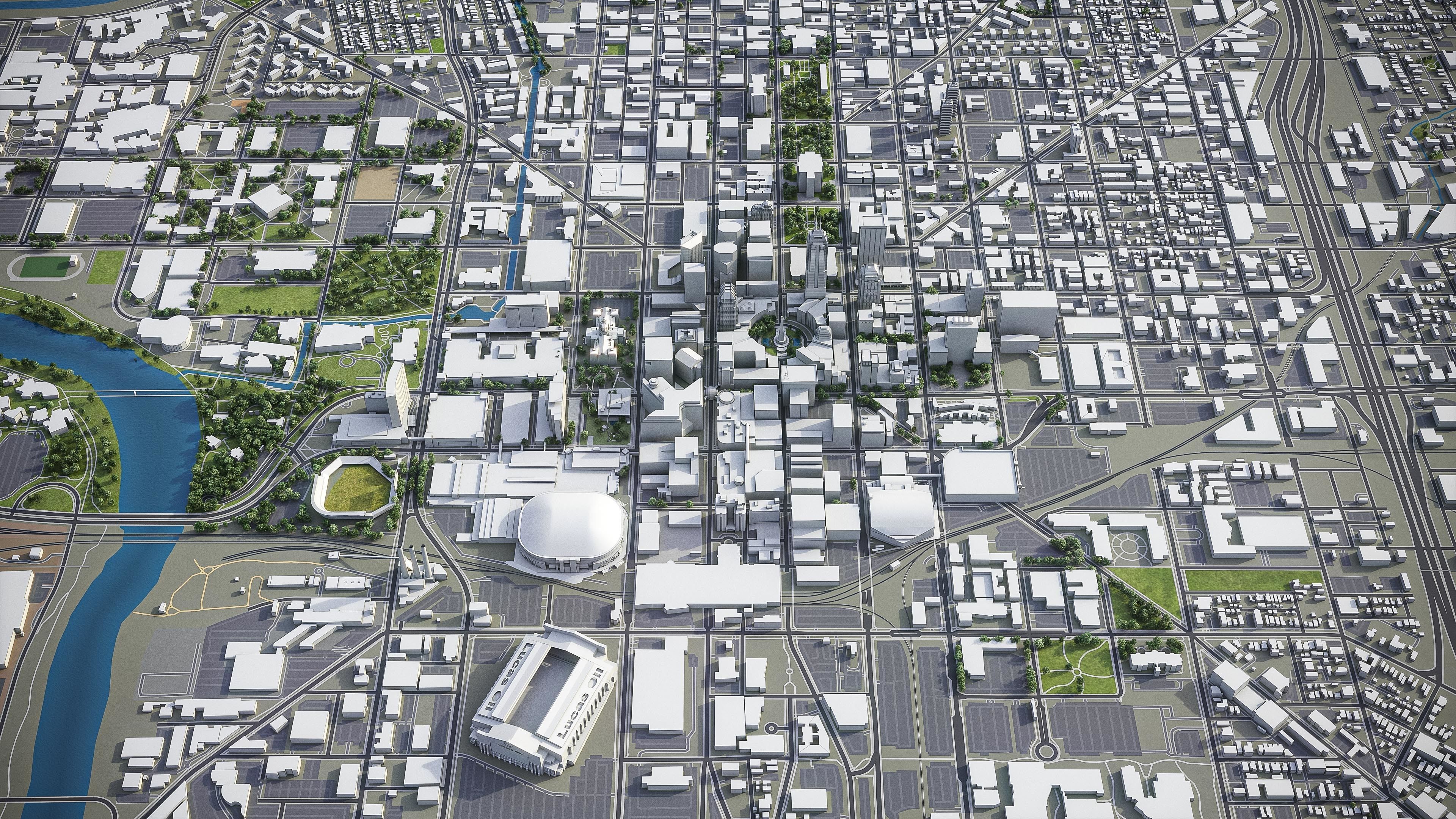 Indianapolis Low-poly 3D model_2