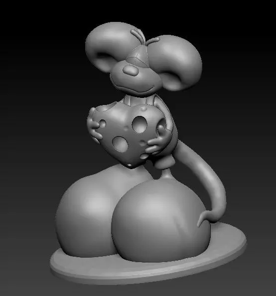 Diddle mouse holding ball 3D model_0