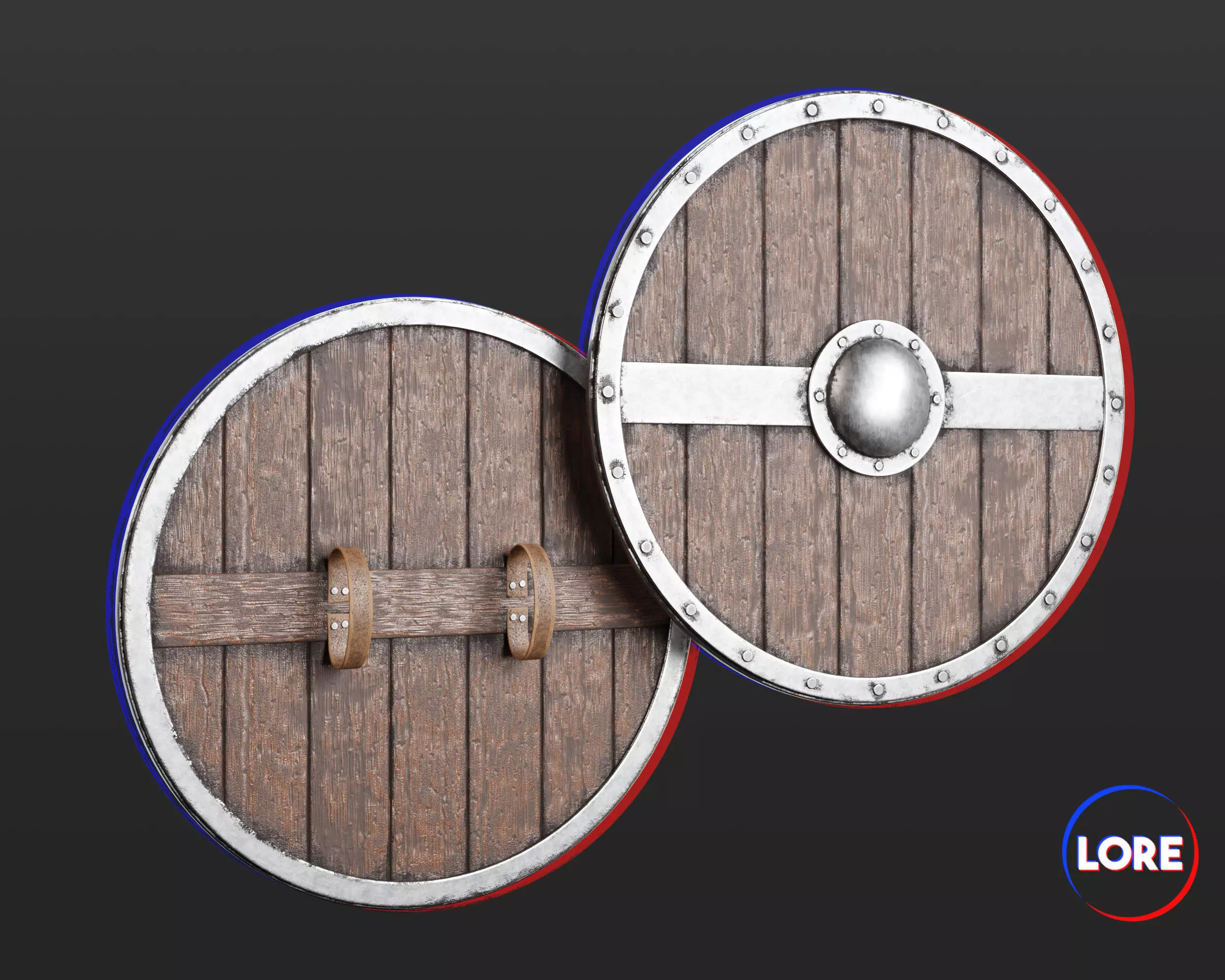 Medieval Common Weapon Shield Low-poly 3D model_0